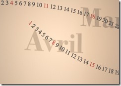 Calendrier Avril